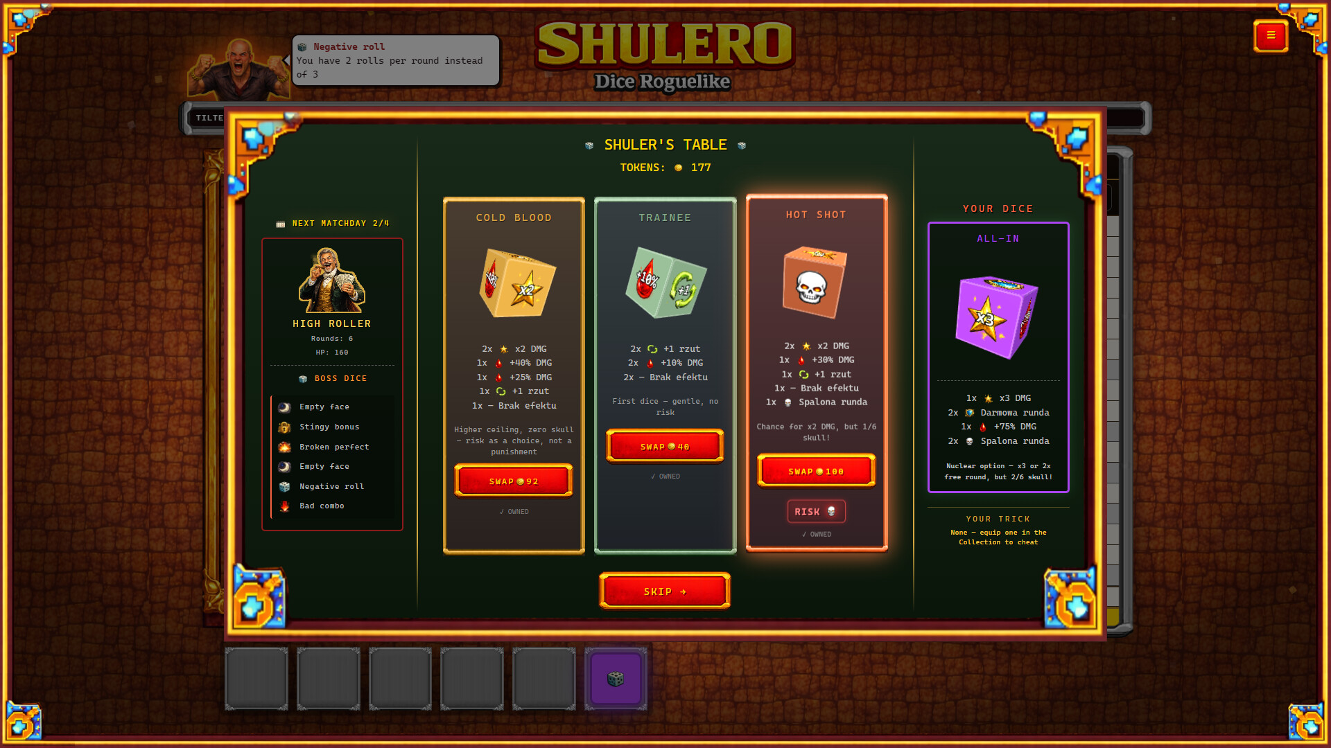 SHULERO – Dice Roguelike